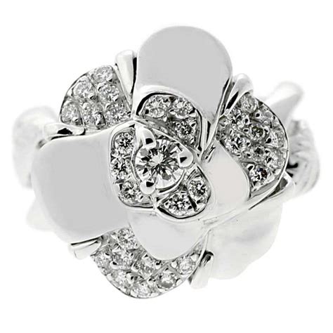 chanel flower ring|Chanel pre owned flower ring.